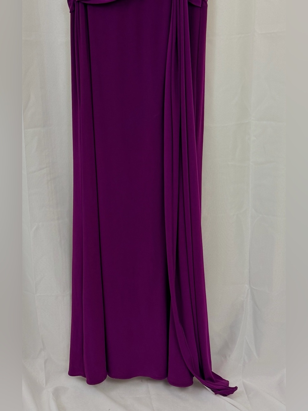 Betsy Adam’s Elegant Sleeveless Wine Maxi High Neck w/Body-con Ruching 12 NWT - Picture 6 of 11